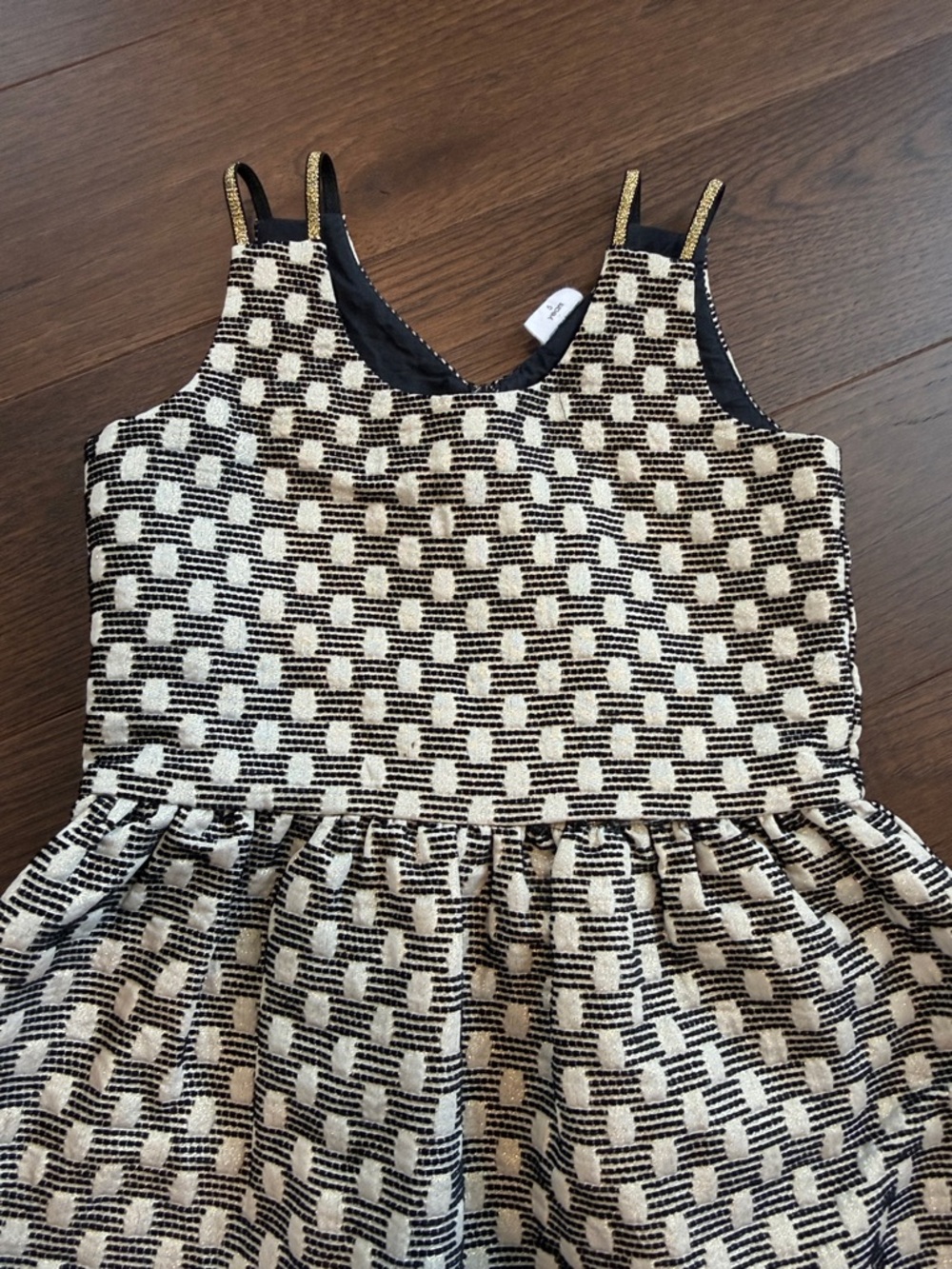Egg by Susan Lazar Black and Cream Patterned Knit Dress - Sleeveless - C36-037 - Picture 4 of 11